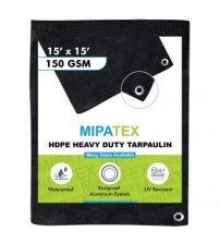 Mipatex Tarpaulin / Tirpal 15 Feet x 15 Feet 150 GSM (Black)